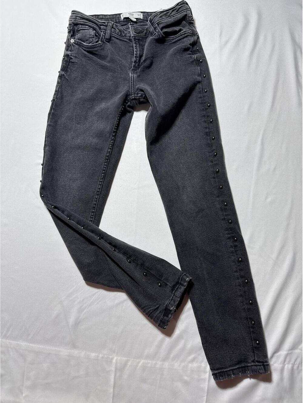 MNG Denim Black Studded Skinny Jeans Size 4